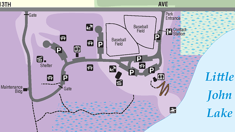 Littlejohn County Park map excerpt from 2015 Allegan County Road Atlas, Parcel Platbook & Recreation Guide