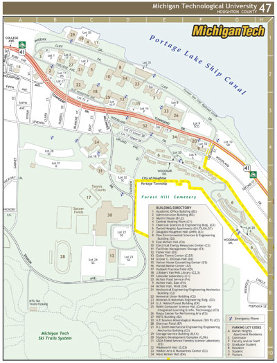 Michigan Technological University MTU Map