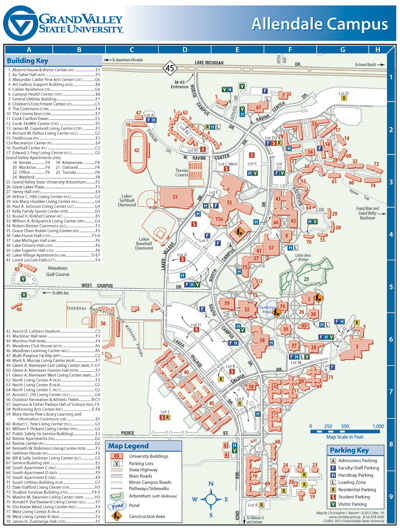 Grand Valley State University Campus Map – Map Vector
