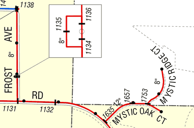 Plainfield Township Water Distribution Atlas (closeup)